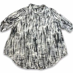 Torrid Chiffon Roll Sleeve Tie Dye Tunic Top